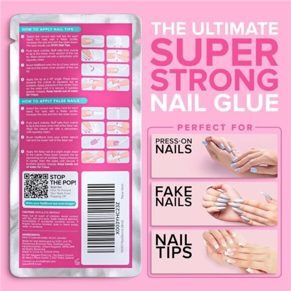 Super Strong Nail Glue for Press On Nails, Nail Tips & Acrylic Nails (8ml) - Picture 4 of 6
